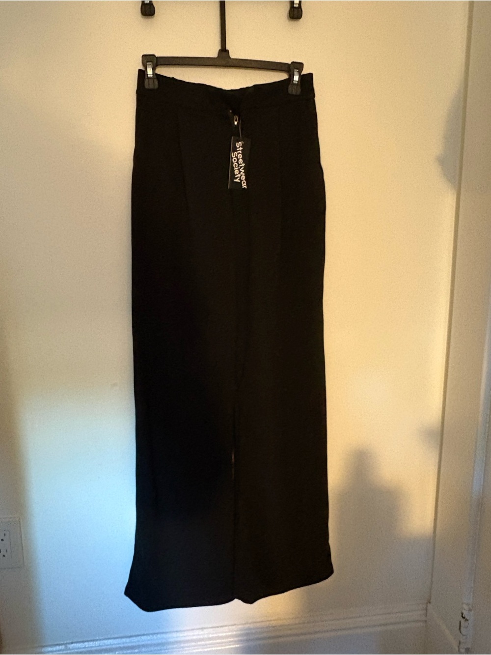 Black High-Waist Wide Leg Dress Pants MISSING BUTTON